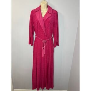 Vintage T&J Vestor Bath Robe Tied Robe Waist Pink Made in italy Women's XL